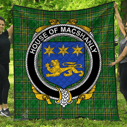 Scottish House Of Macshanly Irish Coat of Arms Family Crest Quilt Irish National Tartan Irish County Quilts
