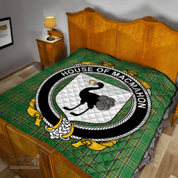 Scottish House Of Macmahon (Oriel) Irish Coat of Arms Family Crest Quilt Irish National Tartan Irish County Quilts