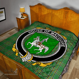 Scottish House Of Macguire Irish Coat of Arms Family Crest Quilt Irish National Tartan Irish County Quilts