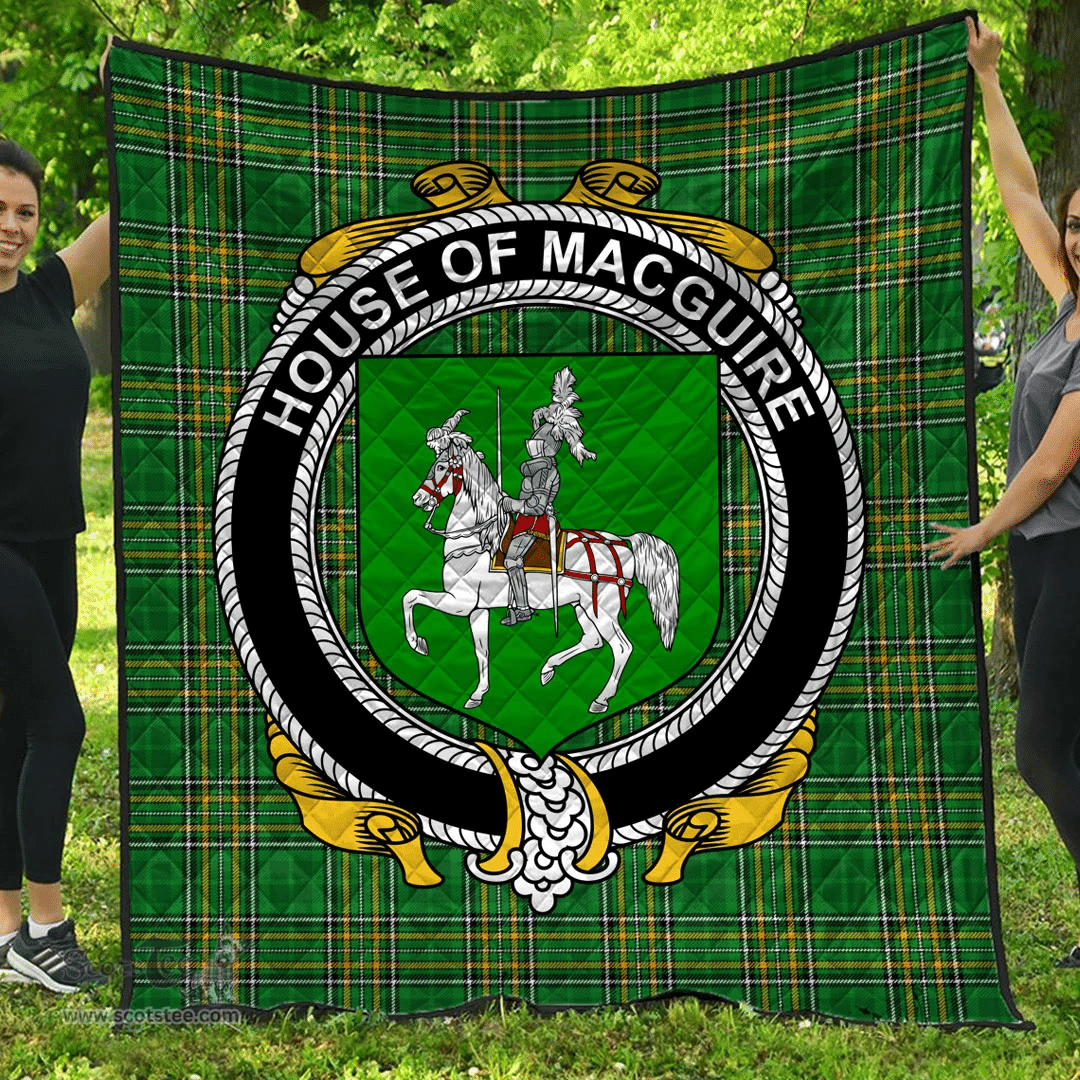 Scottish House Of Macguire Irish Coat of Arms Family Crest Quilt Irish National Tartan Irish County Quilts