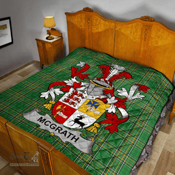 Scottish Mcgrath Or Mcgraw Irish Coat of Arms Family Crest Quilt Irish National Tartan Irish County Quilts