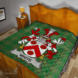 Scottish White Or Whyte Irish Coat of Arms Family Crest Quilt Irish National Tartan Irish County Quilts