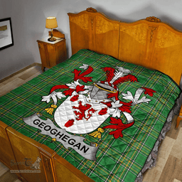 Scottish Geoghegan Or O'Geoghegan Irish Coat of Arms Family Crest Quilt Irish National Tartan Irish County Quilts