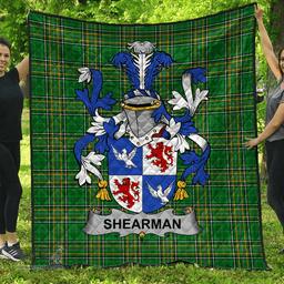 Scottish Shearman Irish Coat of Arms Family Crest Quilt Irish National Tartan Irish County Quilts