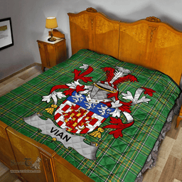 Scottish Vian Irish Coat of Arms Family Crest Quilt Irish National Tartan Irish County Quilts