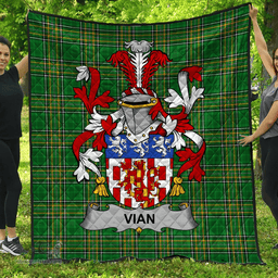 Scottish Vian Irish Coat of Arms Family Crest Quilt Irish National Tartan Irish County Quilts
