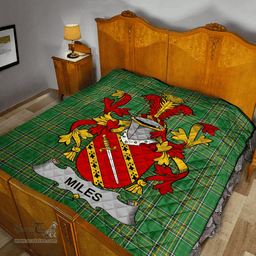 Scottish Miles Or Moyles Irish Coat of Arms Family Crest Quilt Irish National Tartan Irish County Quilts