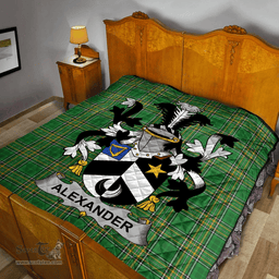 Scottish Alexander Irish Coat of Arms Family Crest Quilt Irish National Tartan Irish County Quilts