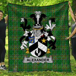 Scottish Alexander Irish Coat of Arms Family Crest Quilt Irish National Tartan Irish County Quilts