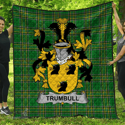 Scottish Trumbull Or Turnbull Irish Coat of Arms Family Crest Quilt Irish National Tartan Irish County Quilts