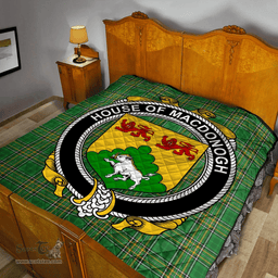 Scottish House Of Macdonogh (Connacht) Irish Coat of Arms Family Crest Quilt Irish National Tartan Irish County Quilts