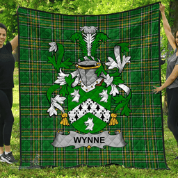 Scottish Wynne Irish Coat of Arms Family Crest Quilt Irish National Tartan Irish County Quilts