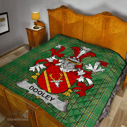 Scottish Dooley Or O'Dooley Irish Coat of Arms Family Crest Quilt Irish National Tartan Irish County Quilts