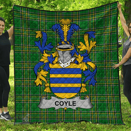 Scottish Coyle Or Mccoyle Irish Coat of Arms Family Crest Quilt Irish National Tartan Irish County Quilts