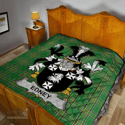 Scottish Edney Irish Coat of Arms Family Crest Quilt Irish National Tartan Irish County Quilts