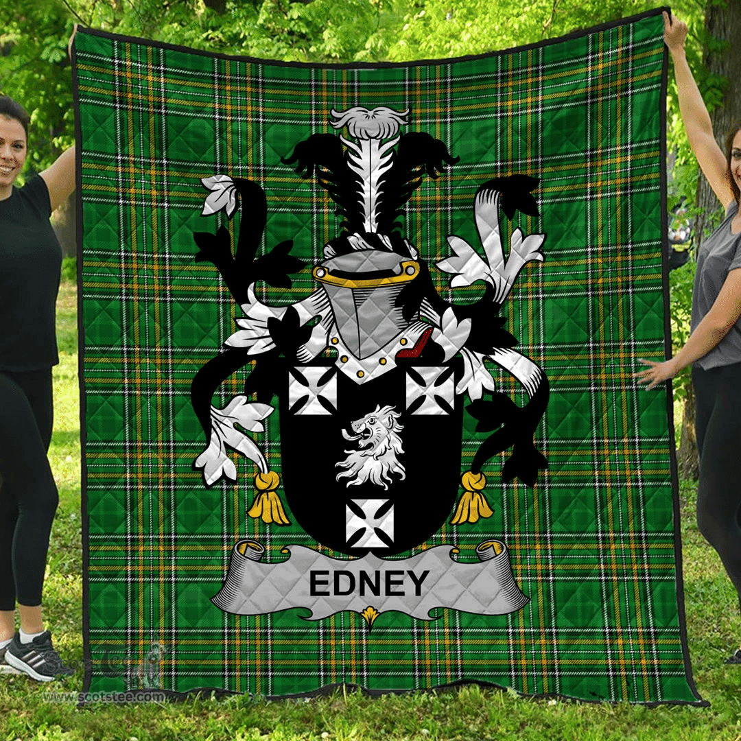 Scottish Edney Irish Coat of Arms Family Crest Quilt Irish National Tartan Irish County Quilts