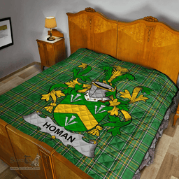 Scottish Homan Or Howman Irish Coat of Arms Family Crest Quilt Irish National Tartan Irish County Quilts