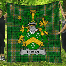 Scottish Homan Or Howman Irish Coat of Arms Family Crest Quilt Irish National Tartan Irish County Quilts