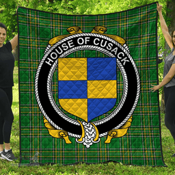 Scottish House Of Cusack Irish Coat of Arms Family Crest Quilt Irish National Tartan Irish County Quilts