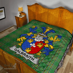 Scottish Galbraith Irish Coat of Arms Family Crest Quilt Irish National Tartan Irish County Quilts