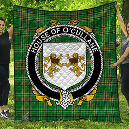 Scottish House Of O'Cullane (Or Collins) Irish Coat of Arms Family Crest Quilt Irish National Tartan Irish County Quilts