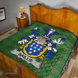 Scottish Baillie Irish Coat of Arms Family Crest Quilt Irish National Tartan Irish County Quilts