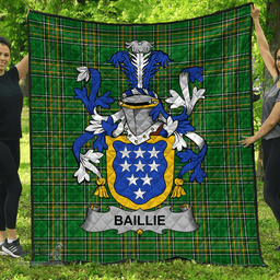 Scottish Baillie Irish Coat of Arms Family Crest Quilt Irish National Tartan Irish County Quilts