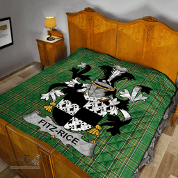 Scottish Fitz-Rice Irish Coat of Arms Family Crest Quilt Irish National Tartan Irish County Quilts