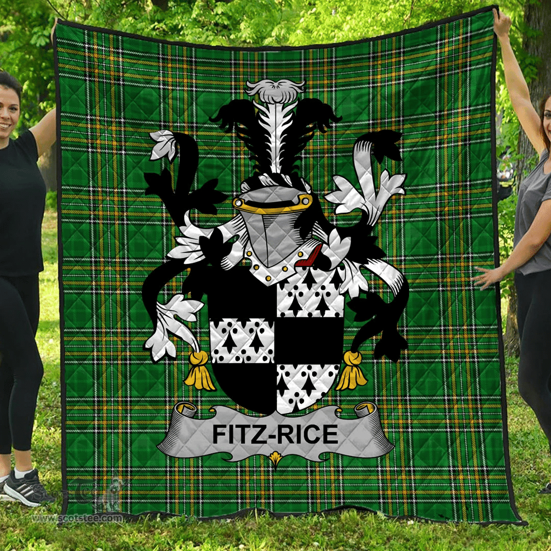Scottish Fitz-Rice Irish Coat of Arms Family Crest Quilt Irish National Tartan Irish County Quilts