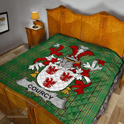 Scottish Courcy (De) Lord Kingsale Irish Coat of Arms Family Crest Quilt Irish National Tartan Irish County Quilts