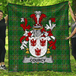 Scottish Courcy (De) Lord Kingsale Irish Coat of Arms Family Crest Quilt Irish National Tartan Irish County Quilts