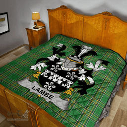 Scottish Lambe Irish Coat of Arms Family Crest Quilt Irish National Tartan Irish County Quilts