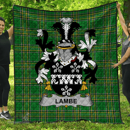 Scottish Lambe Irish Coat of Arms Family Crest Quilt Irish National Tartan Irish County Quilts