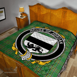 Scottish House Of Jordan Irish Coat of Arms Family Crest Quilt Irish National Tartan Irish County Quilts