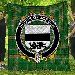 Scottish House Of Jordan Irish Coat of Arms Family Crest Quilt Irish National Tartan Irish County Quilts