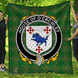 Scottish House Of O'Crowley Irish Coat of Arms Family Crest Quilt Irish National Tartan Irish County Quilts