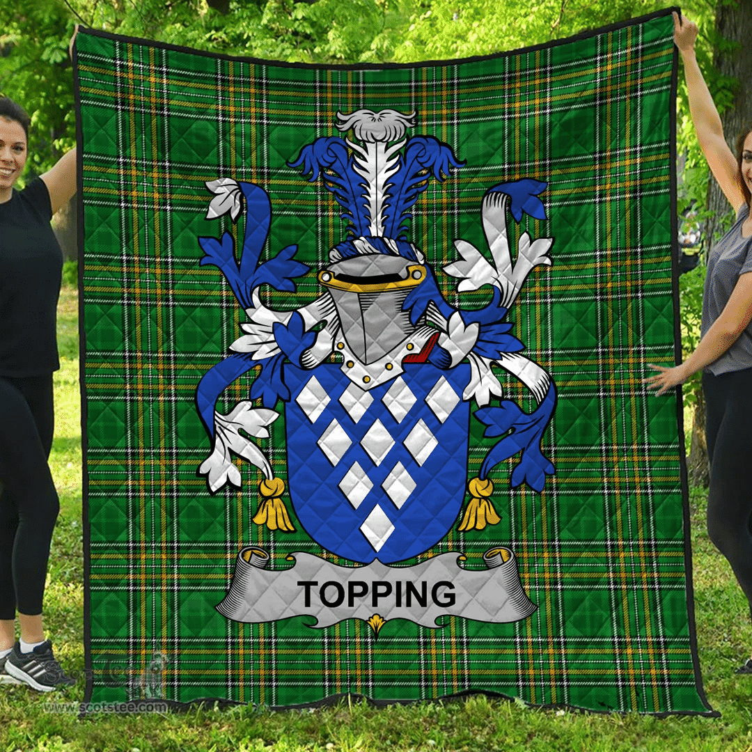 Scottish Topping Irish Coat of Arms Family Crest Quilt Irish National Tartan Irish County Quilts