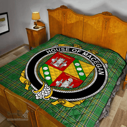 Scottish House Of Macegan Irish Coat of Arms Family Crest Quilt Irish National Tartan Irish County Quilts