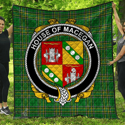 Scottish House Of Macegan Irish Coat of Arms Family Crest Quilt Irish National Tartan Irish County Quilts