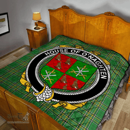 Scottish House Of O'Naghten Irish Coat of Arms Family Crest Quilt Irish National Tartan Irish County Quilts