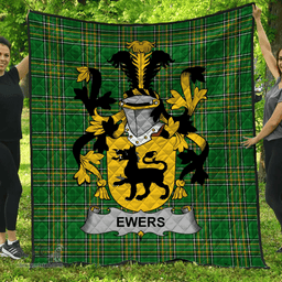 Scottish Ewing Irish Coat of Arms Family Crest Quilt Irish National Tartan Irish County Quilts