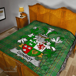 Scottish Conroy Or O'Conry Irish Coat of Arms Family Crest Quilt Irish National Tartan Irish County Quilts