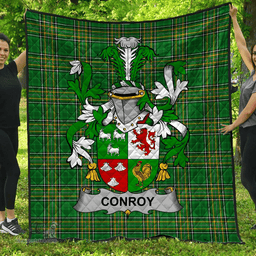 Scottish Conroy Or O'Conry Irish Coat of Arms Family Crest Quilt Irish National Tartan Irish County Quilts
