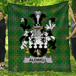 Scottish Aldwell Irish Coat of Arms Family Crest Quilt Irish National Tartan Irish County Quilts