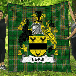 Scottish Mcfall Irish Coat of Arms Family Crest Quilt Irish National Tartan Irish County Quilts