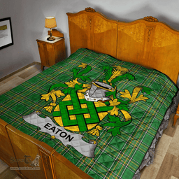Scottish Eaton Irish Coat of Arms Family Crest Quilt Irish National Tartan Irish County Quilts
