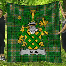 Scottish Eaton Irish Coat of Arms Family Crest Quilt Irish National Tartan Irish County Quilts
