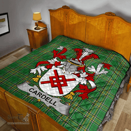 Scottish Cardell Irish Coat of Arms Family Crest Quilt Irish National Tartan Irish County Quilts