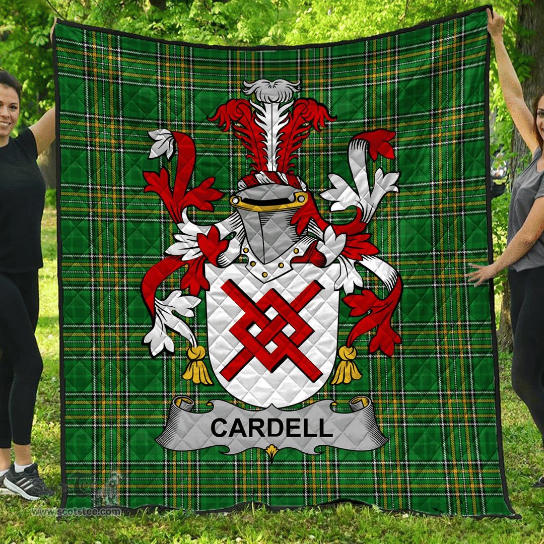 Scottish Cardell Irish Coat of Arms Family Crest Quilt Irish National Tartan Irish County Quilts