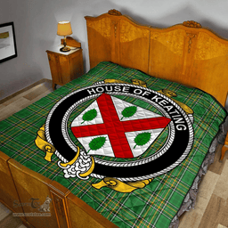 Scottish House Of Keating Irish Coat of Arms Family Crest Quilt Irish National Tartan Irish County Quilts